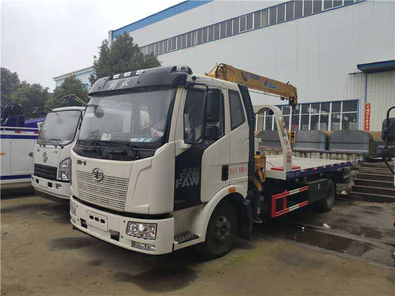 解放J6帶吊一拖二清障車
