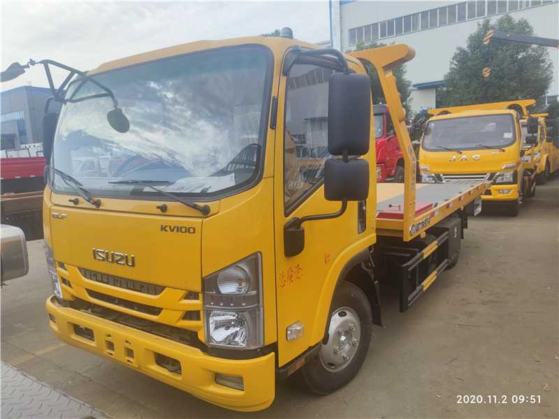 國六五十鈴KV100藍(lán)牌一拖二清障車
