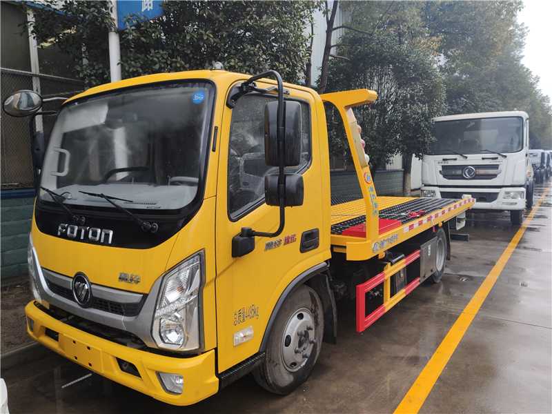 國六福田奧鈴藍牌一拖二清障車